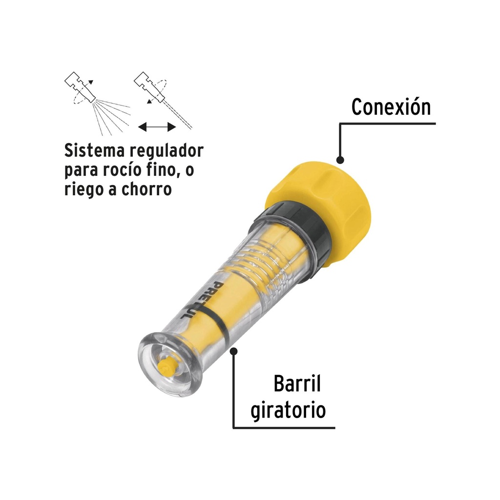 Chiflón 4' de plástico para manguera, Pretul