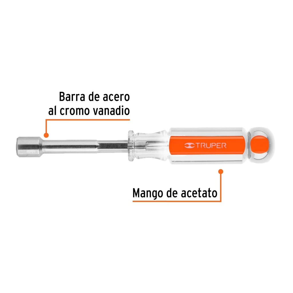 Desarmador de caja 3/8' mango de acetato, Truper