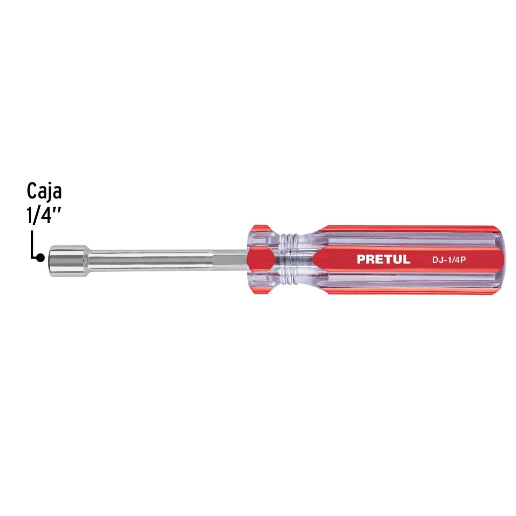 Desarmador de caja 1/4' mango de PVC, Pretul