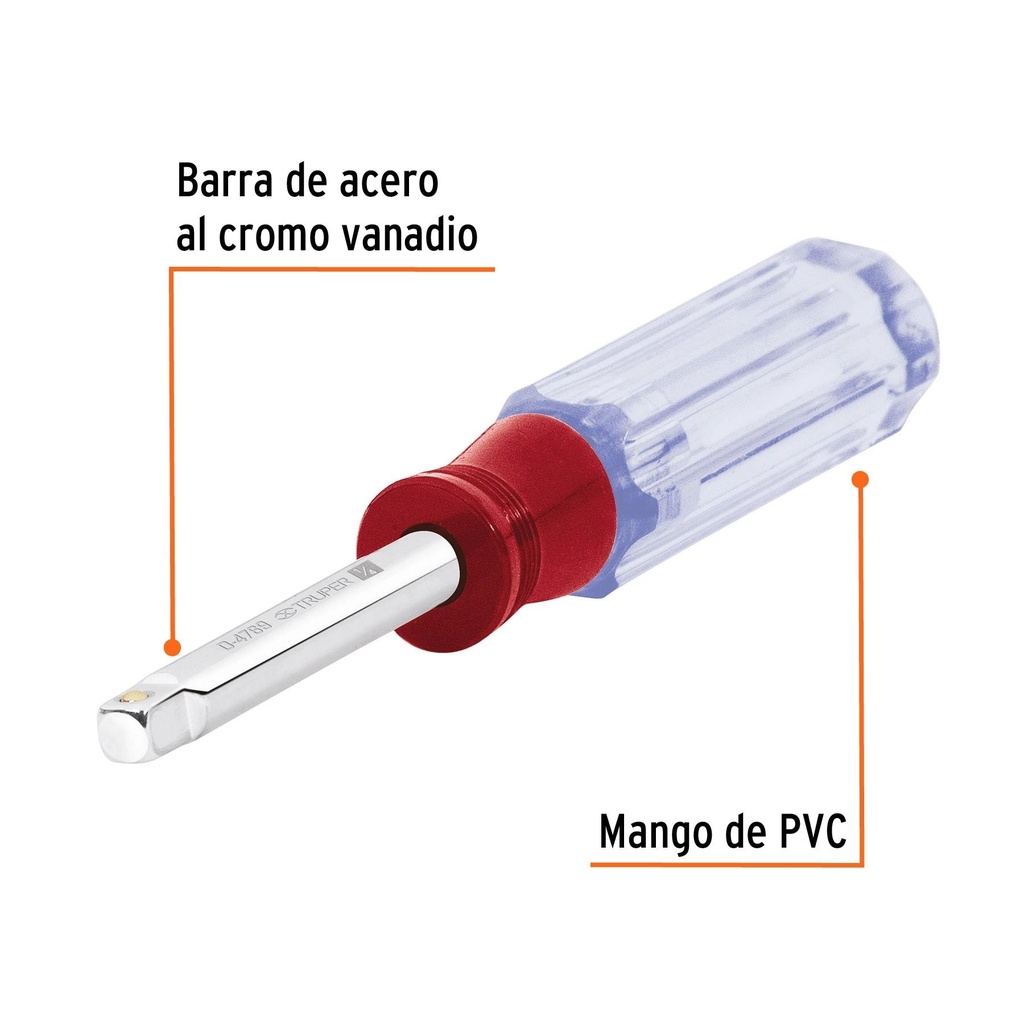 Desarmador de 7' para dados cuadro 1/4', Truper