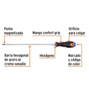 Desarmador de cruz 3/16' x 10' mango Comfort Grip, Truper