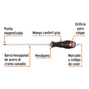 Desarmador de cruz 1/4' x 8' mango Comfort Grip, Truper