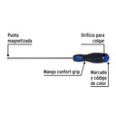 Desarmador de cruz 1/4' x 8' mango Comfort Grip, Pretul