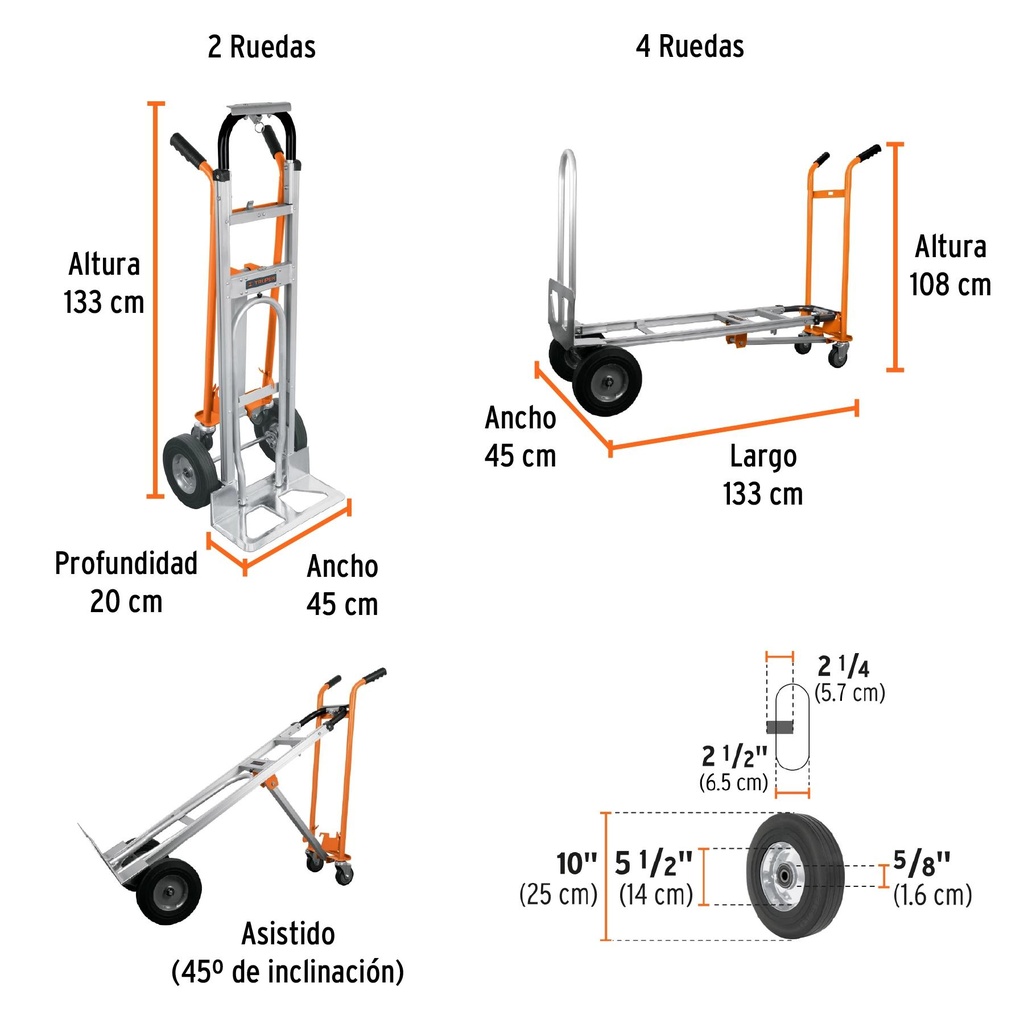 Diablo convertible de aluminio 3 en 1, Truper