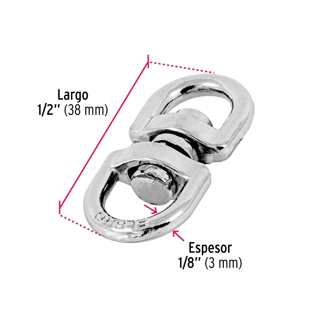 Destorcedor de zinc de 1/8' para cable, Fiero