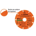 Disco 4-1/2' multimaterial de carburo de tungsteno, Truper