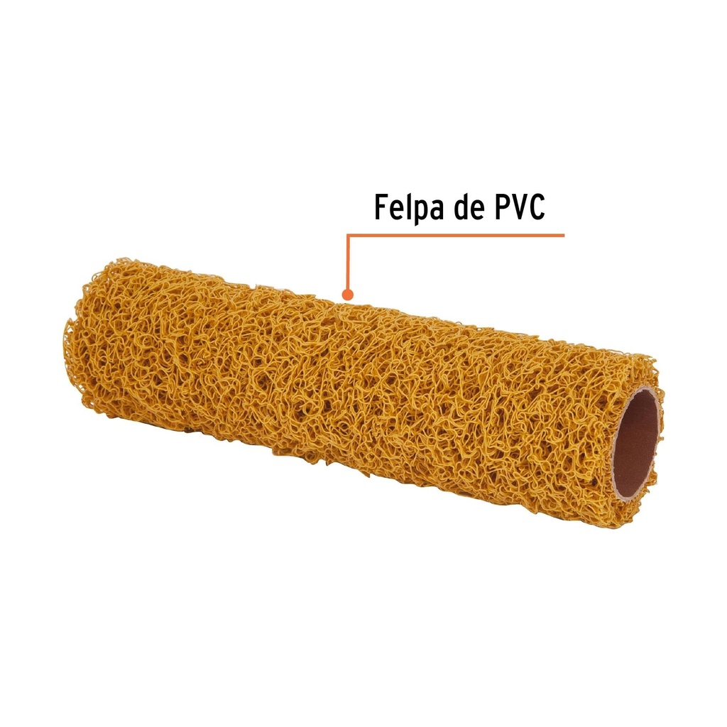 Felpa para rodillo PVC 9' x 7/16' texturizados, Truper