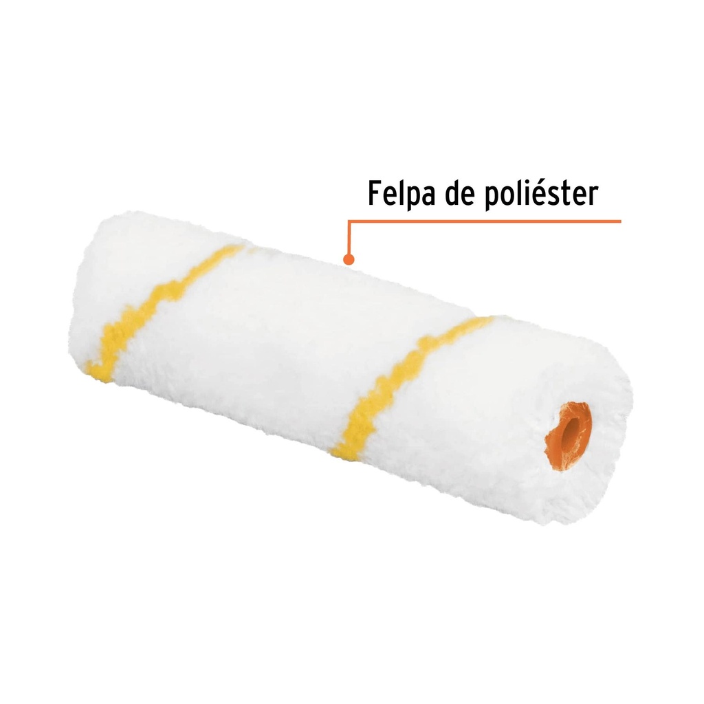 Felpa para mini rodillo de poliéster 4' x 3/8', Truper