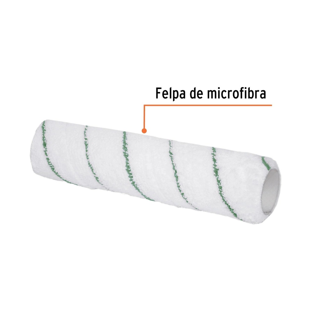 Felpa p/rodillo, microfibra 9x3/8', superficies poco rugosas