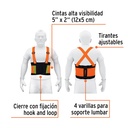 Faja lumbar naranja c/cintas de alta visibilidad, XG, Truper