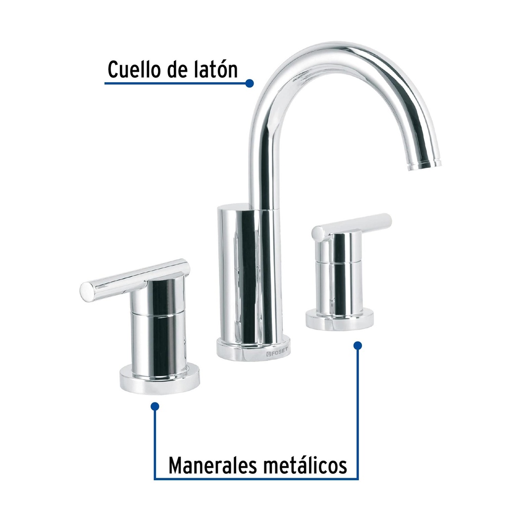 Mezcladora cromo para lavabo con taladros separados, Element