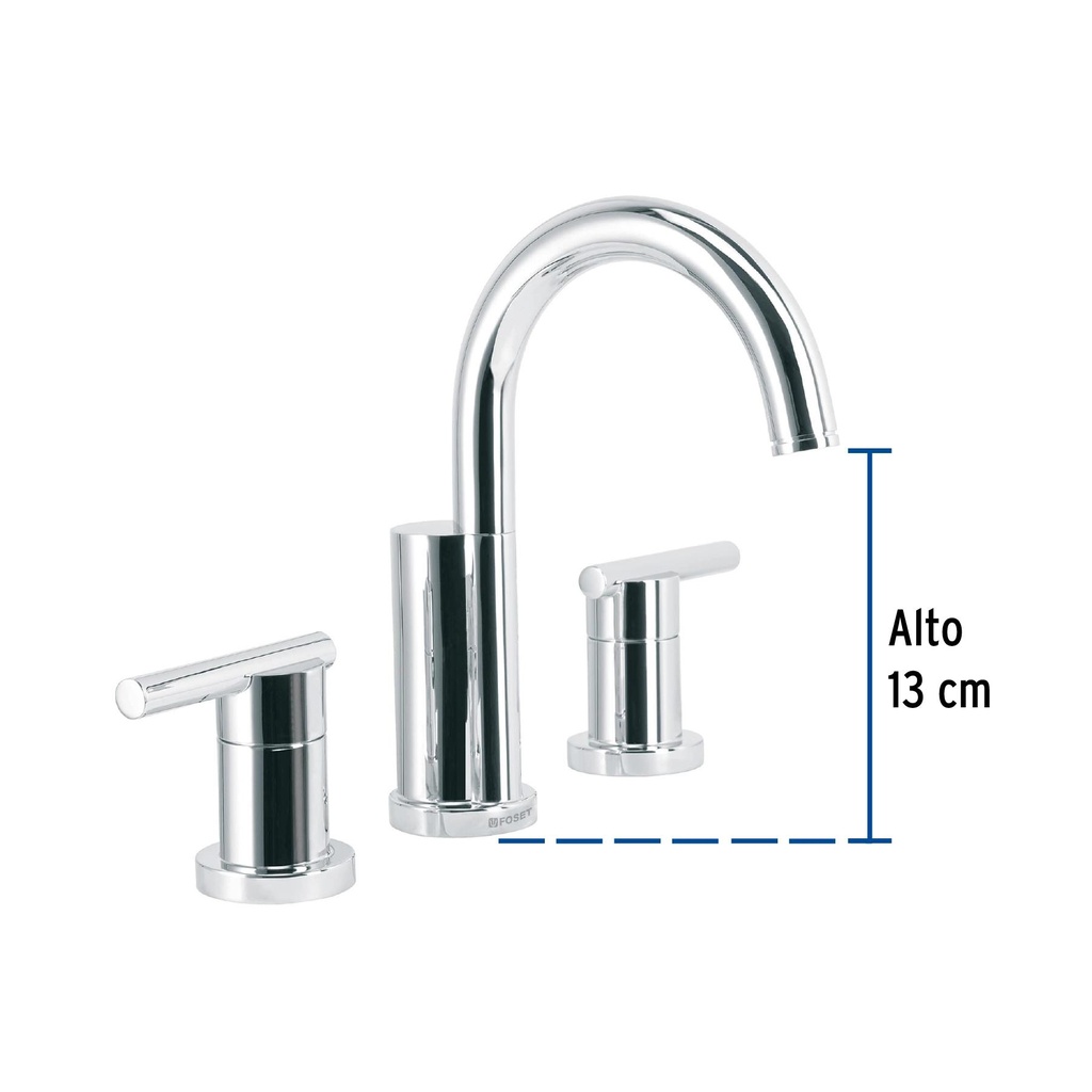 Mezcladora cromo para lavabo con taladros separados, Element