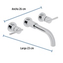 Mezcladora cromo de pared para lavabo, Foset Element