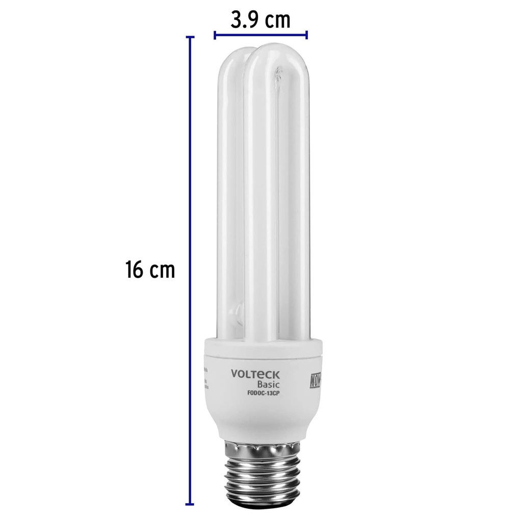 Lámpara doble T4 13 W luz cálida en caja, Volteck