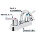 Mezcladora plástica 4' cuello curvo para lavabo, palanca