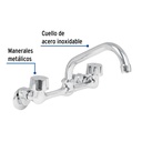 Mezcladora inox 8' para fregadero, conexiones de pared,Foset