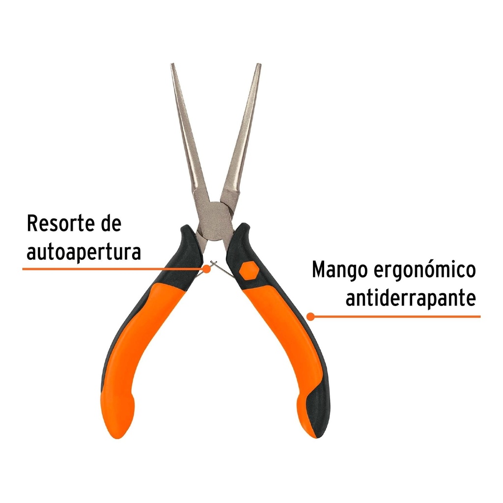 Mini pinza de punta de aguja 6' mango Comfort Grip, Truper