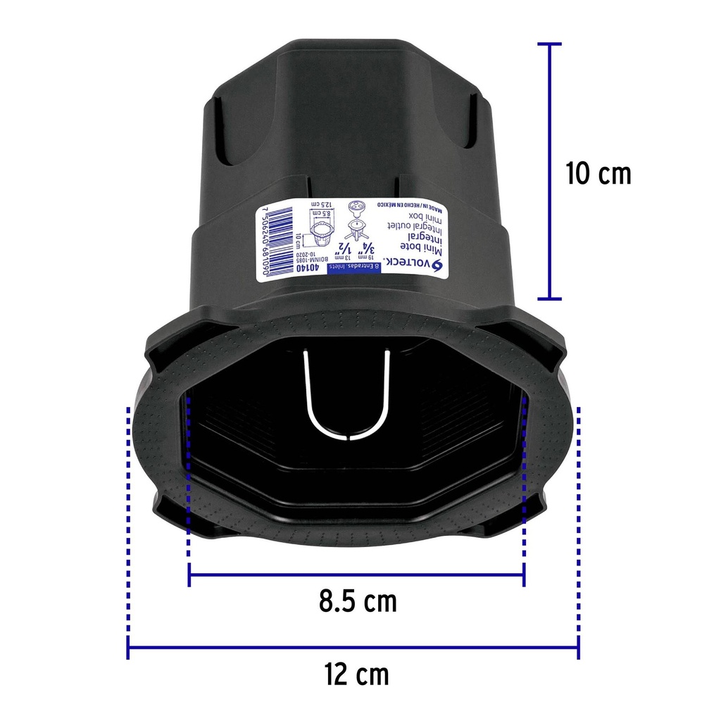 Mini bote integral 10 cm, aro interno de 8.5 cm, Volteck