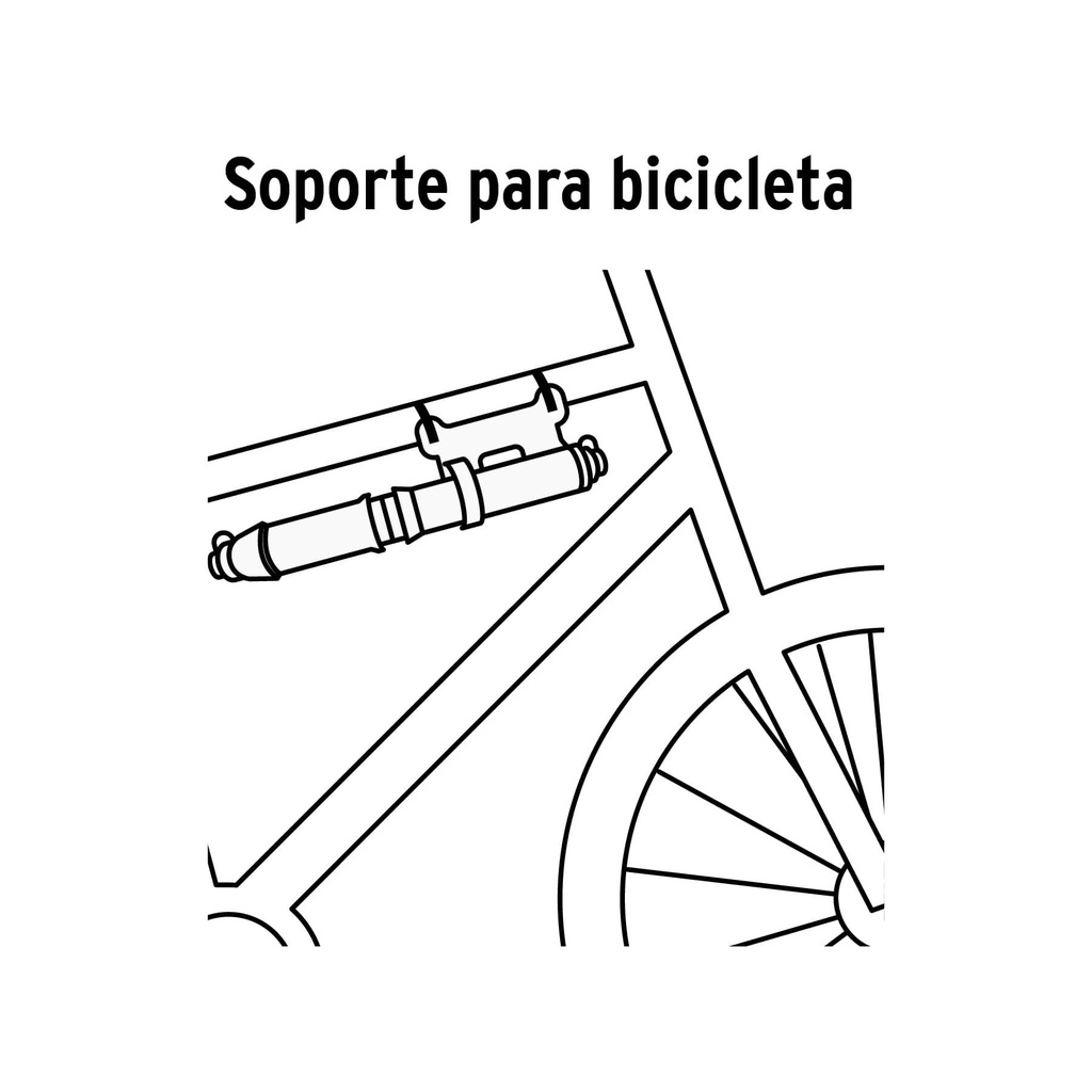 Mini bomba manual para bicicleta, abatible, 75 PSI, Truper