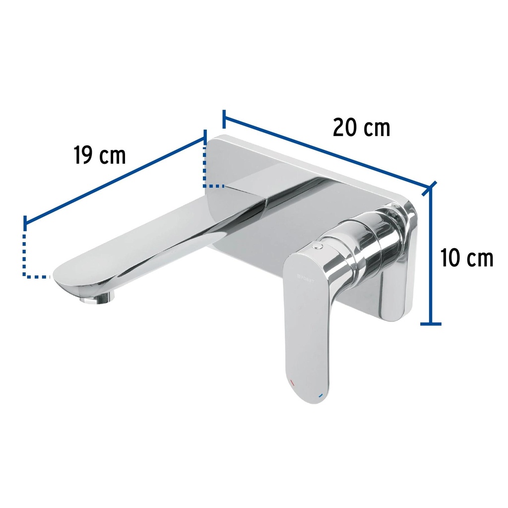 Monomando cromo de pared para lavabo, Foset Riviera