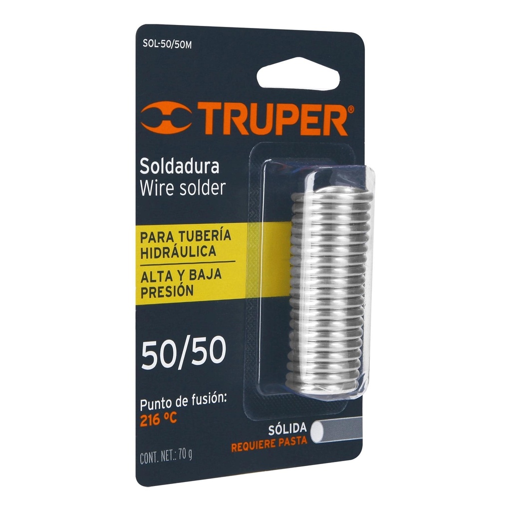 Mini soldadura sólida 50/50 para tubería hidráulica, 70 g