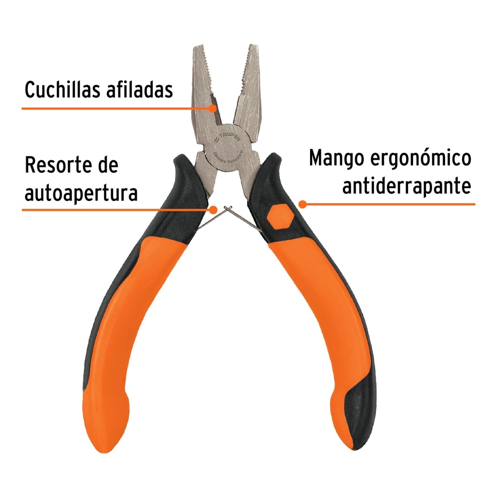 Mini pinza para electricista 5' mango Comfort Grip, Truper