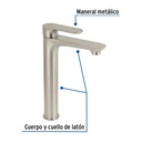 Monomando satín cuello alto para lavabo, Foset Riviera