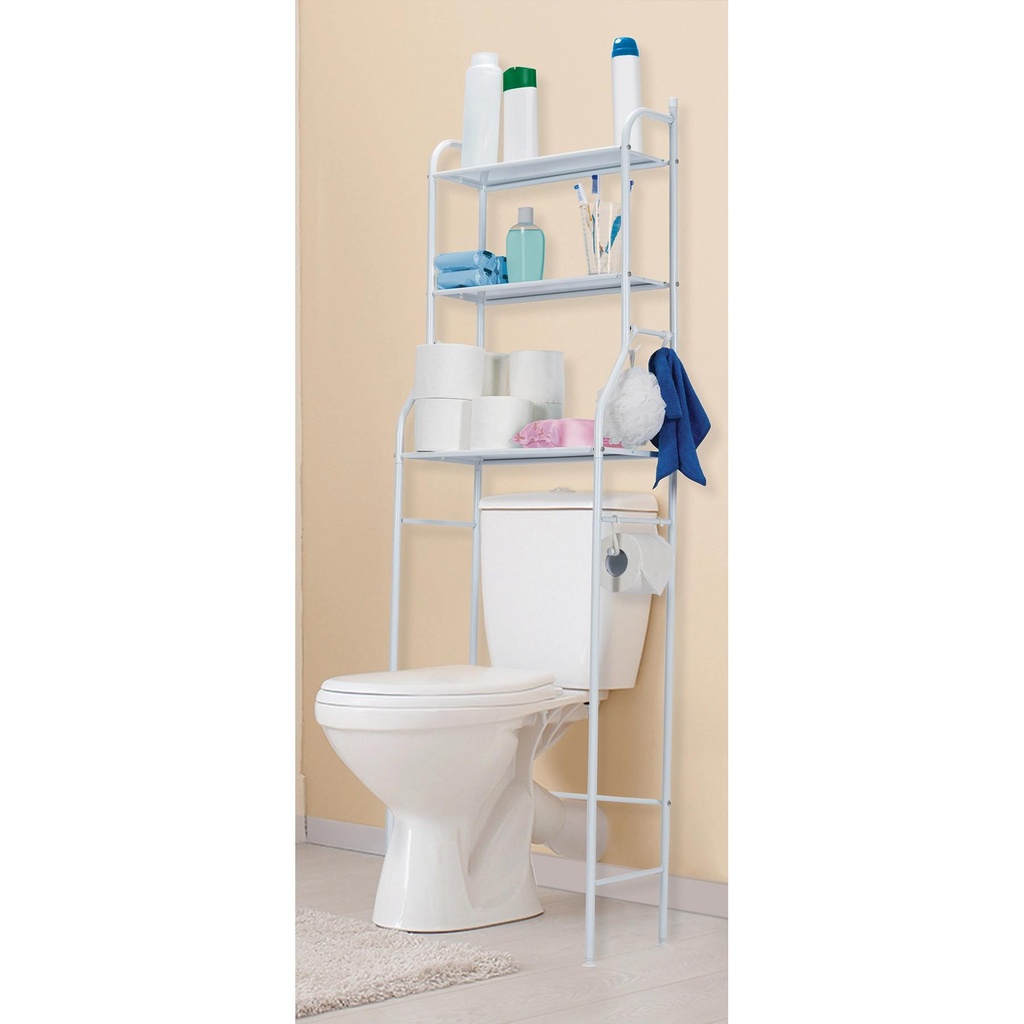 Mueble organizador blanco para baño con 3 repisas, Basic