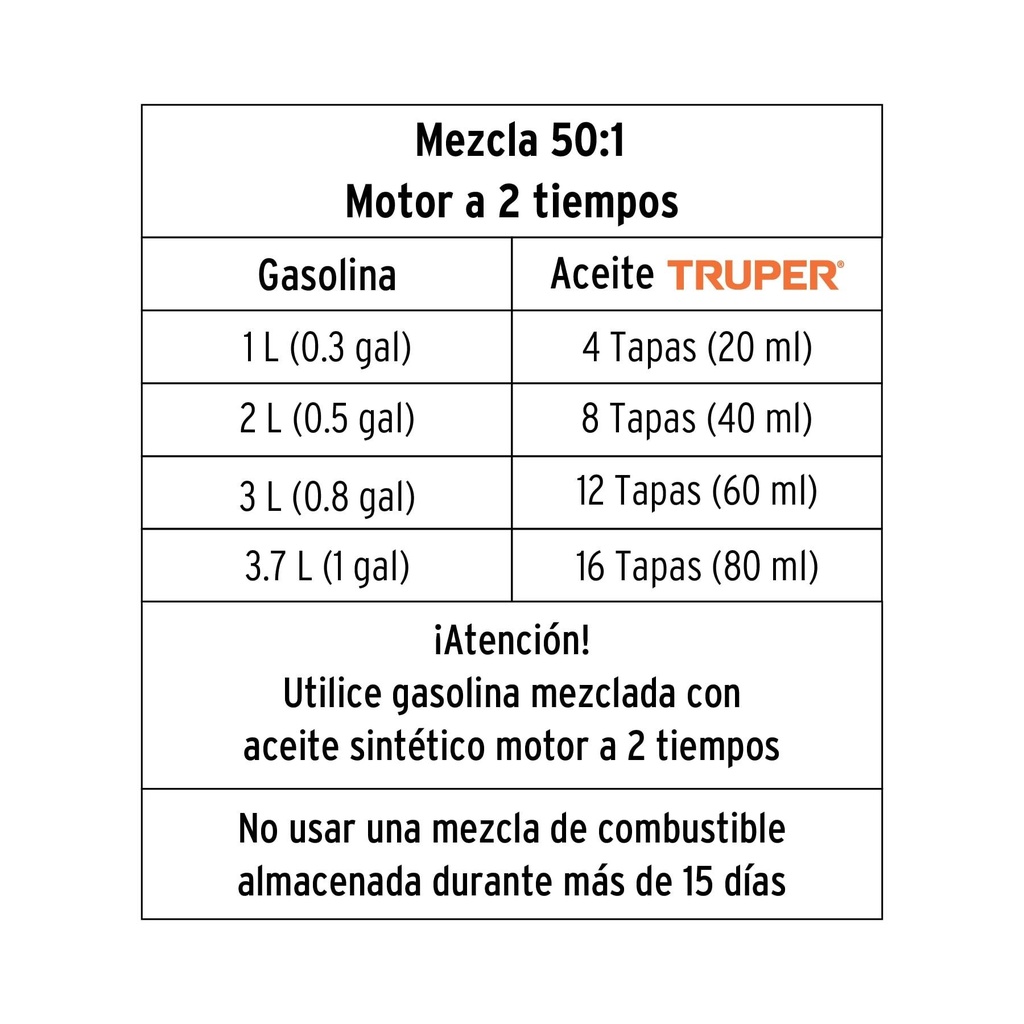 Motosierra 51 cc a gasolina con barra de 20', Truper