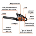 Motosierra 45 cc a gasolina con barra de 18', Truper