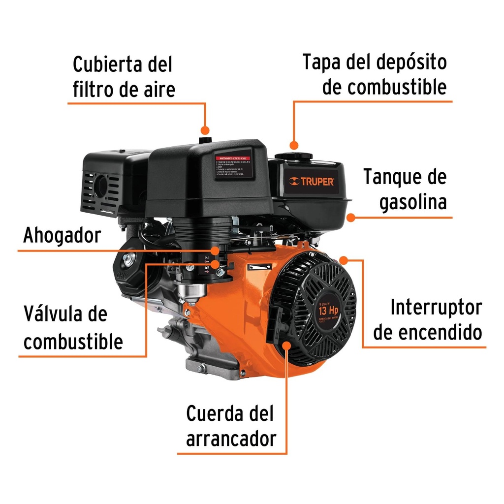 Motor a gasolina 13 HP, Truper