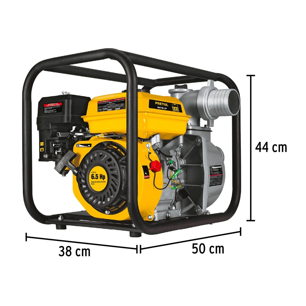 Motobomba autocebante 3' x 3' a gasolina 6-1/2 HP, Pretul