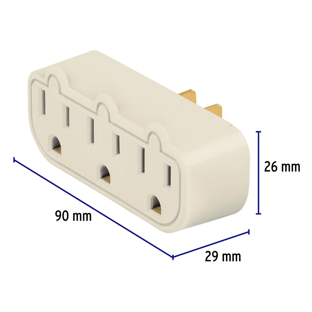 Multicontacto triple aterrizado, barra, Volteck