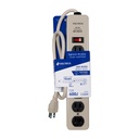 Multicontacto 14 AWG 6 entradas supresor de picos 600 joules