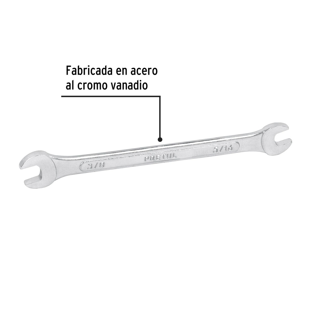 Llave española, 5/16 x 3/8' x 140 mm de largo, Pretul