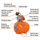 Bomba hidroneumática 1/2 HP, 50 litros, Truper