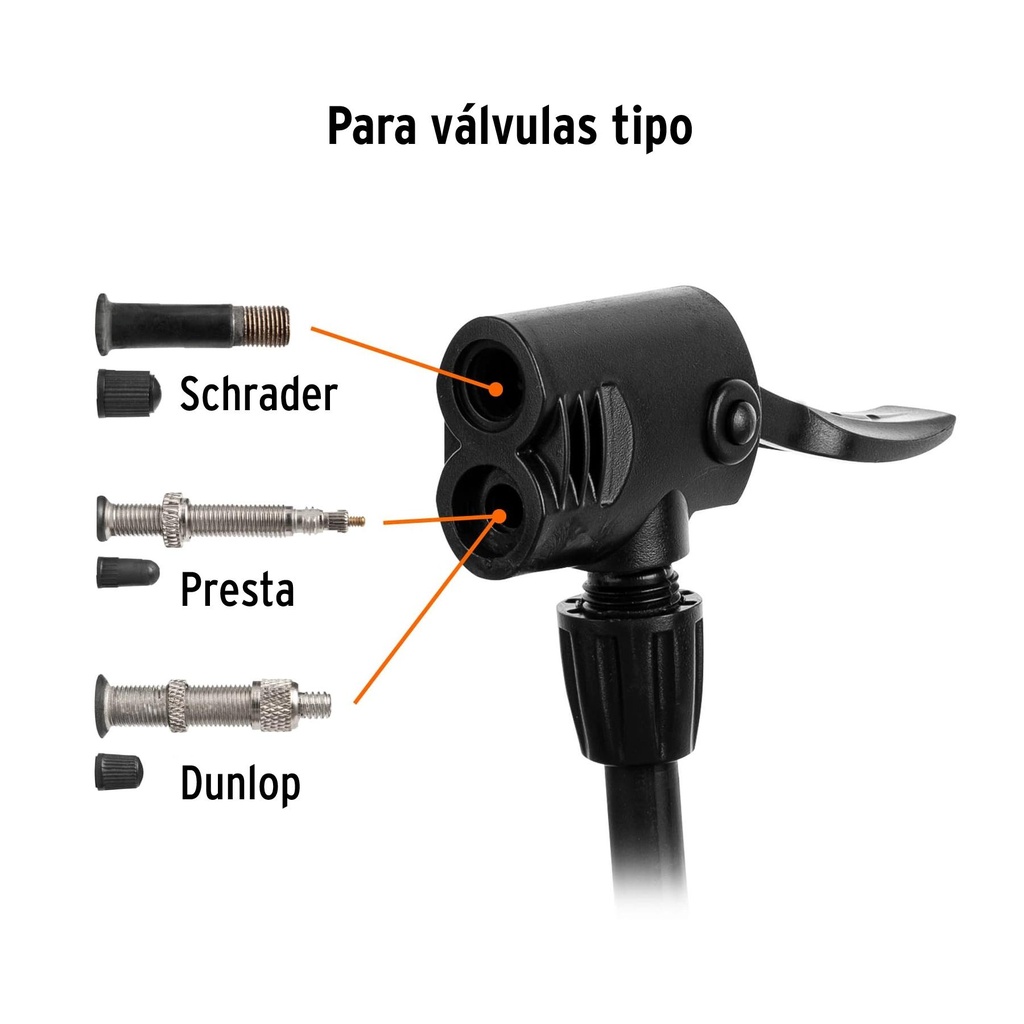 Bomba manual para inflar, 100 PSI, Truper