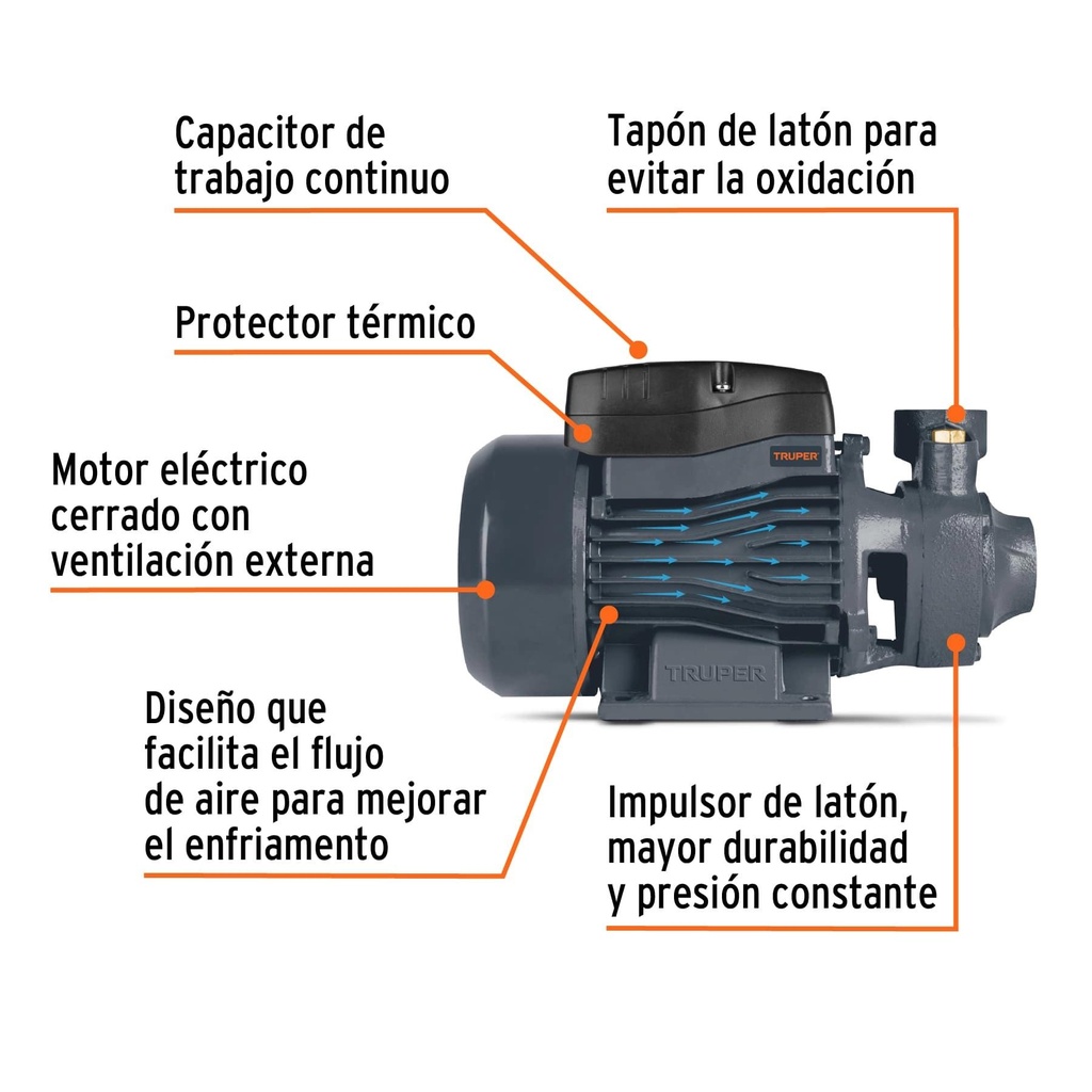 Bomba periférica 1/2 HP, Truper