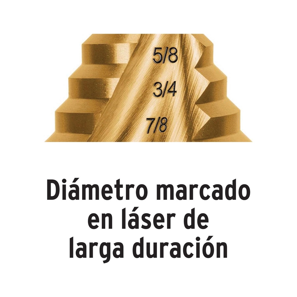 Broca escalonada titanio 10 escalones 1/4' a 1-3/8', Expert