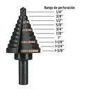 Broca escalonada óxido negro 10 escalones 1/4' a 1-3/8?