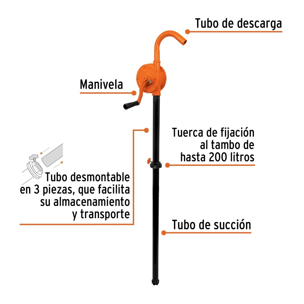 Bomba extractora de aceites con manivela, Truper