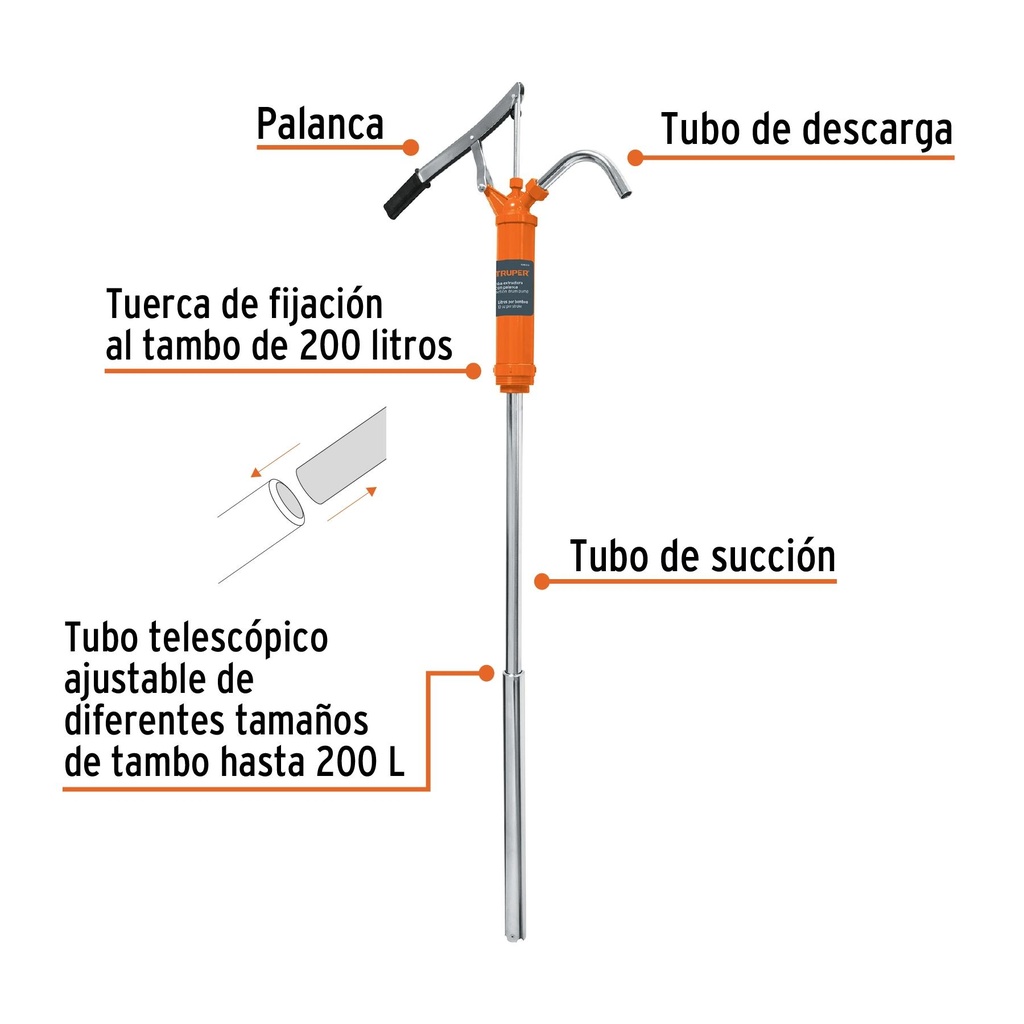 Bomba extractora de aceites con palanca, Truper