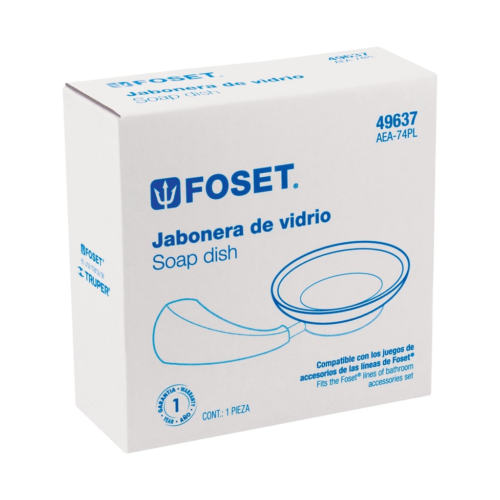 Plato de vidrio de repuesto para jabonera, Foset Aero