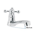 Llave individual para lavabo, ABS, maneral cruceta, Basic