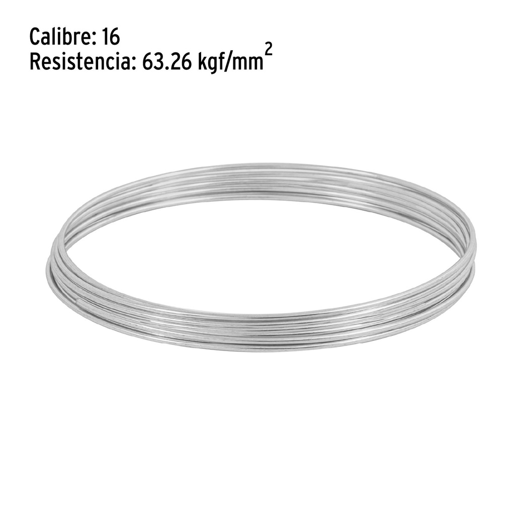 Rollo de 30 g de alambre galvanizado calibre 16, en bolsa