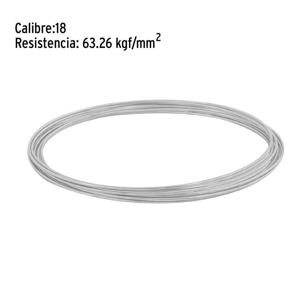 Rollo de 30 g de alambre galvanizado calibre 18, en bolsa