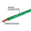 Rollo de 100 m de cable THHW-LS 8 AWG verde, Volteck