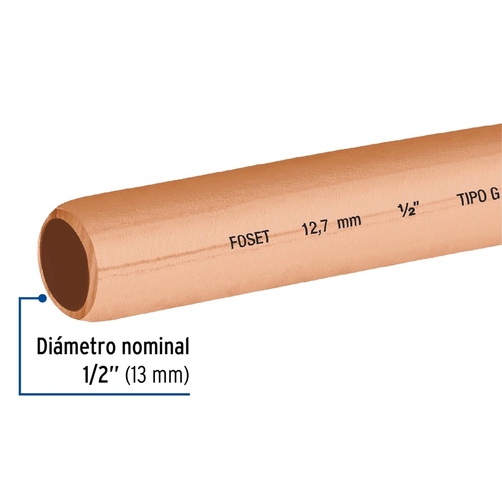 Rollo de 15 m de tubo flexible de cobre de 1/2', Foset