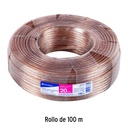 Rollo de 100 m cable polarizado transparente p/bocina 20 AWG