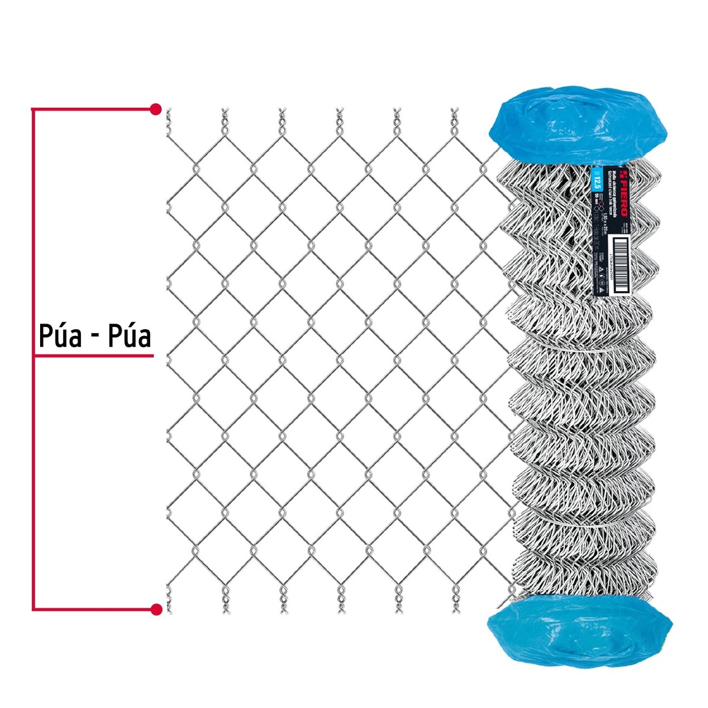 Rollo 20m x 1.5m malla ciclónica calibre 12.5 abertura 55 mm